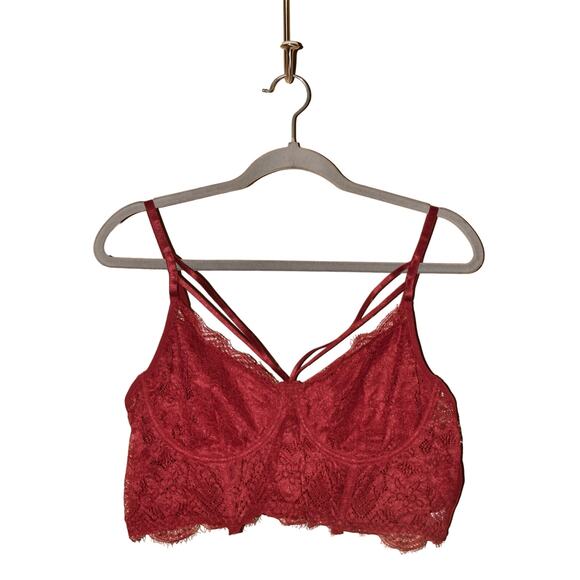 AVIDLOVE NEW $45 Plus‎ Size Lace Camisole Top Adjustable Burgundy 2XL - Picture 1 of 3